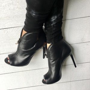 Guess peep toe booties